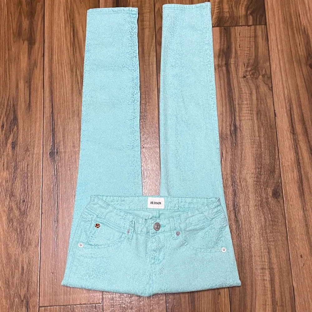 Hudson Girls Metallic Print Flap Pocket Jeans